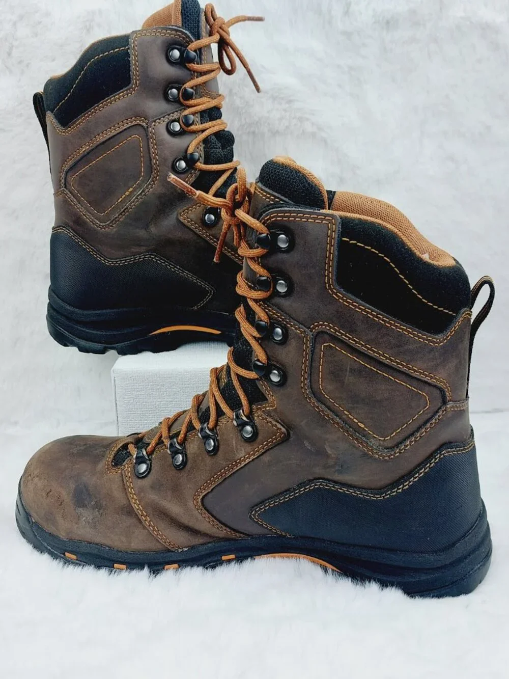 Danner Men's Brown Orange Vicious 8'' NMT Composite Toe Ankle Work Boots Size 11